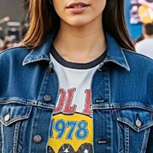 OLD NAVY TRUCKERS DARK BLUE DENIM JACKET  5 BUTTON FRONT STUDIO USE ONLY (M)